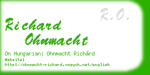 richard ohnmacht business card